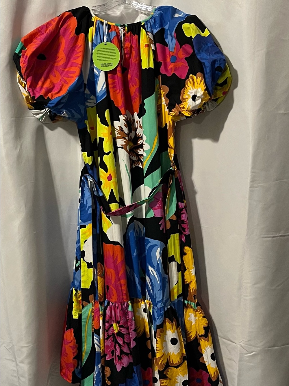 Christopher John Rogers Floral Puff-Sleeve Dress in Multicolor